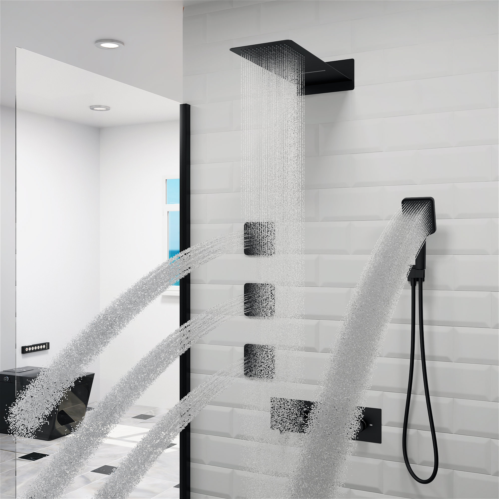 Shower System, 3-Function Wall Mounted Shower Faucet Set for Bathroom –  SHAMANDA