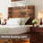 Wooden floating bed frame with LED lights,Platform Bed Frame with Reading Light Headboard-845403994