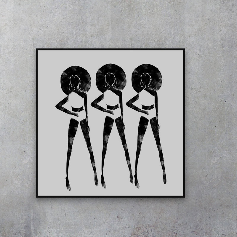 « pose élégante », reproduction de peinture à l’acrylique sur toile encadrée, H 32 po x l 32 po