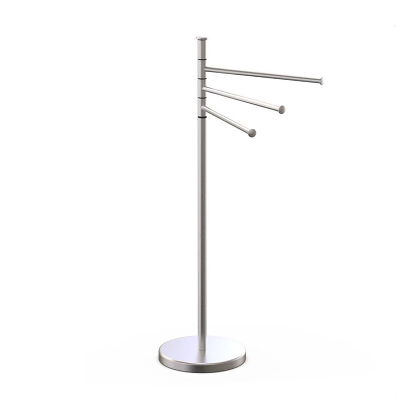Porte-serviettes sur pied pivotant, Argent brossé
