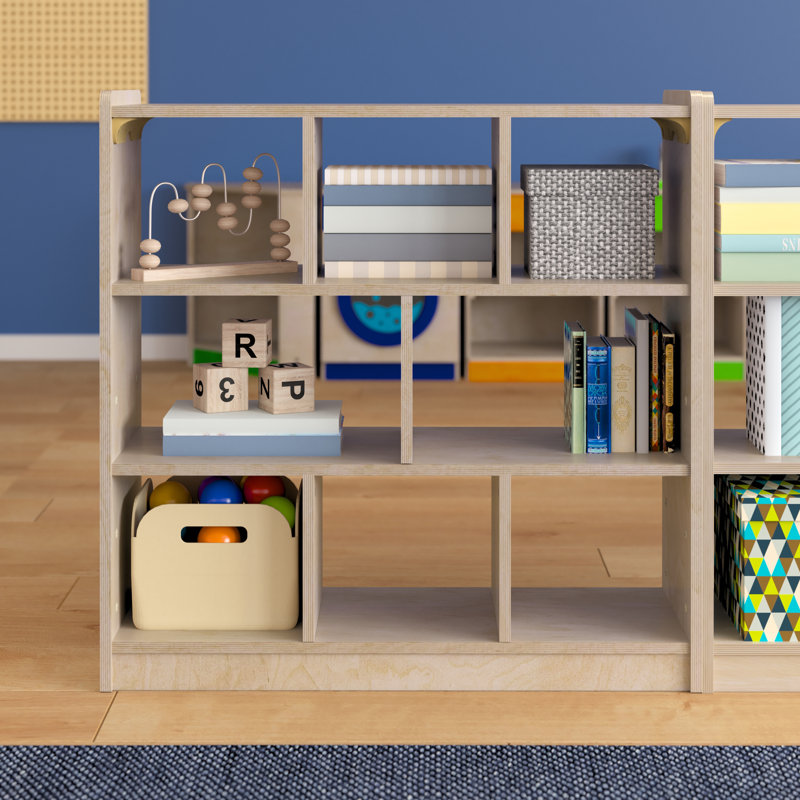 Natural Brown Birch 8-Cube Kids Storage Unit