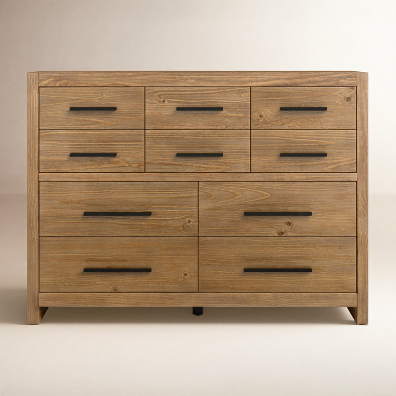 Commode 10 tiroirs Modica, Brun miel