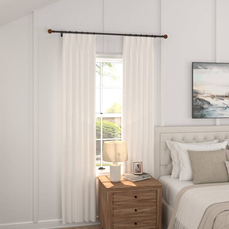 Tringle à rideaux simple ajustable Vertile, 48" - 84"