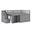 Lit mezzanine double avec bureau d'écriture rétractable et 3 tiroirs-141965292