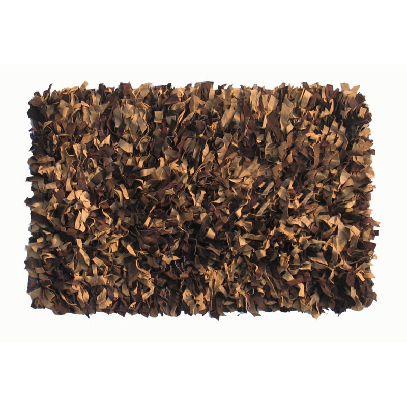 Tapis en cuir 95% cuir / 5% coton Shaggy Collection, Rectangle 8 pi x 10 pi