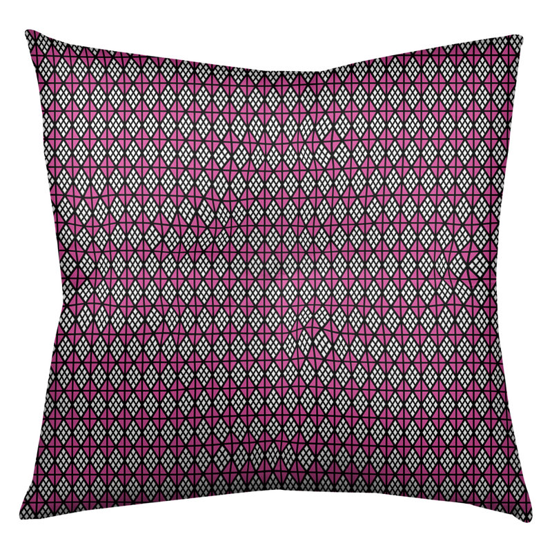 Coussin de sol Katelyn Elizabeth, 26 po x 26 po, Noir / Rose