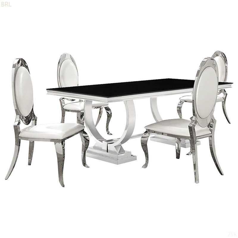 Ensemble de salle à manger Sharli, 5 pièces: table, 4 chaises