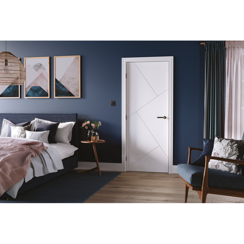 Dover Primed White Internal Fire Door, 198cm H x 76.2cm W x 4.4cm D