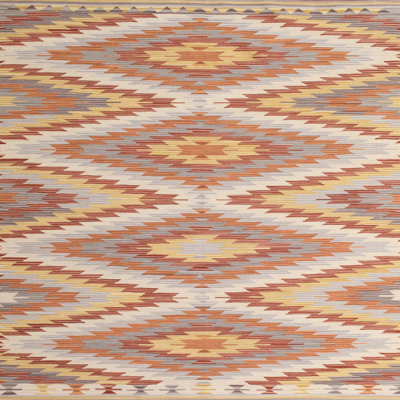 Tapis rouge / beige Leigha