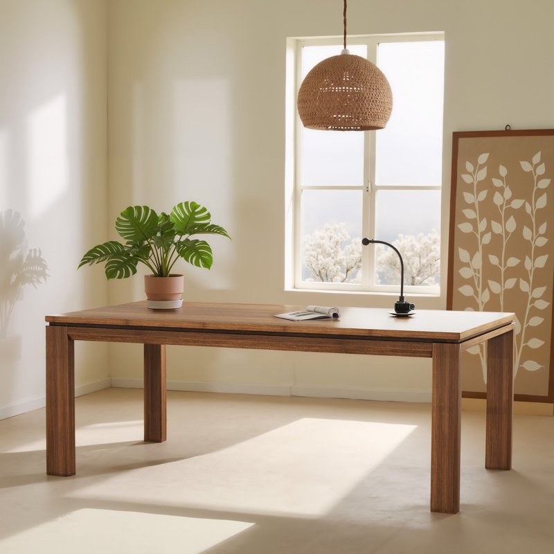 Cathelijn 62.99" W Rectangular Solid Wood Dining Table, 29.52"H x 70.86"L x  31.49"W