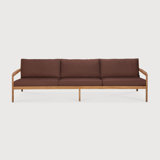 Jack outdoor sofa - teak - Burgundy fabric - 3 seater