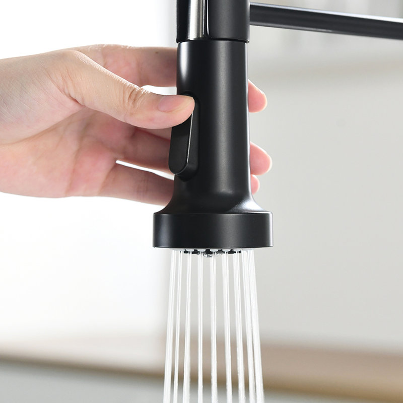 Touchless Kitchen Sink Faucet - Automatic Smart With Pull-Down Contemporary Black And Silver Design Hands Single Handle Motion Sensor Modern Stainless Steel For Sinks