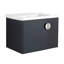 Meuble-lavabo de salle de bain avec lavabo en céramique - Porte murale à fermeture douce de 28 pouces et poignées en métal de style moderne pour petites salles de bain