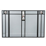Branch 3 Panel Iron Fireplace Screen