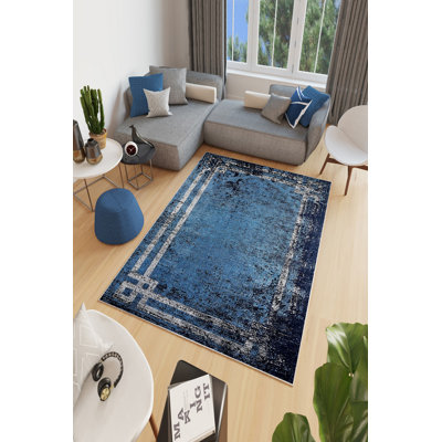 Eco-Friendly Non-Slip Area Rug, 4.6 x 7.2 Feet | 100% Polyester, Antibacterial, Machine Washable | 650 g/m², 0.16 in Pile Height, Digital Print | Perfect for Living Room, Bedroom, and High-Traffic Areas