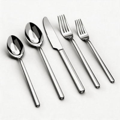 Ensemble de couverts 40 pièces pour 8 en acier inoxydable 18/10, poli miroir, lavable au lave-vaisselle