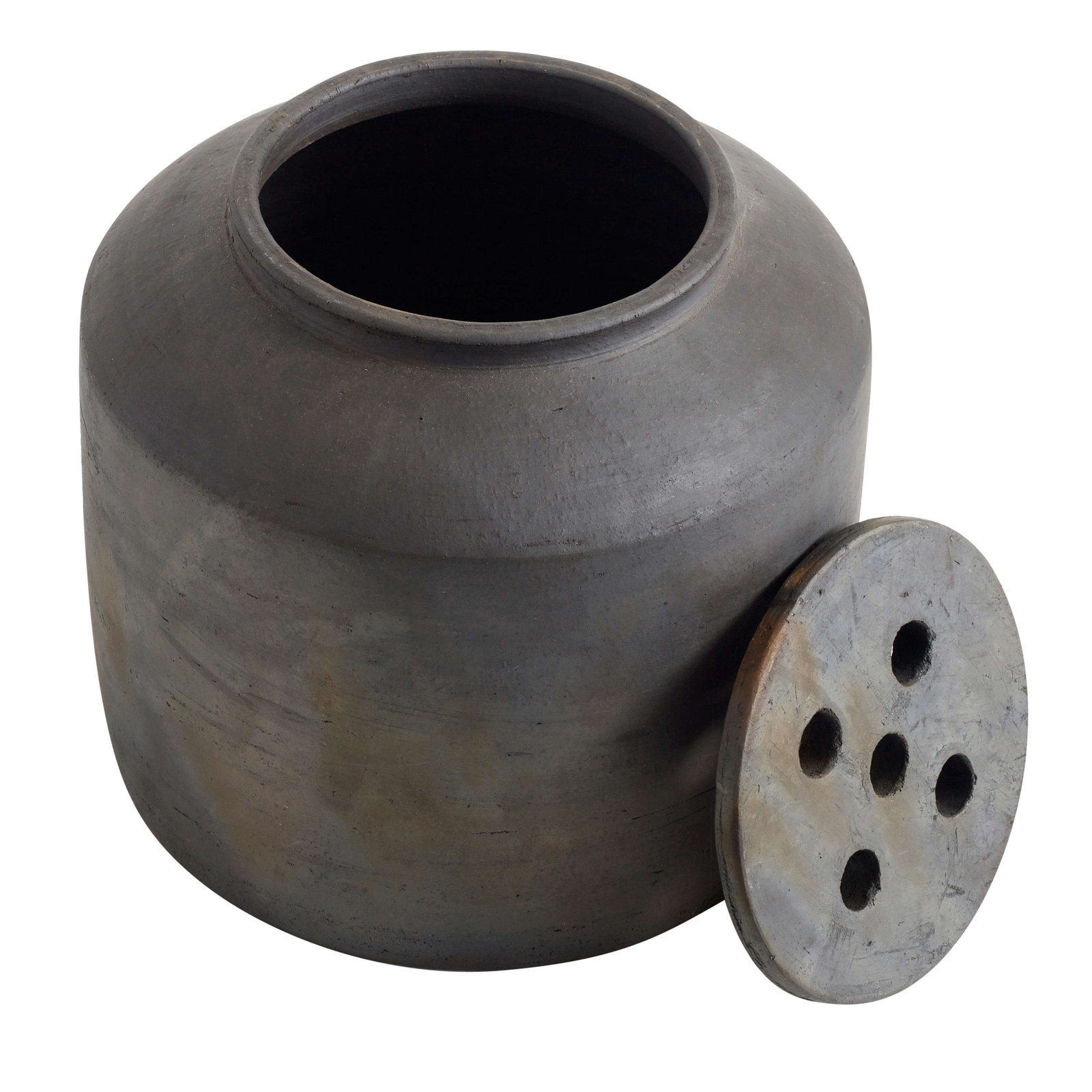 Vivian 9.45'' Terracotta Table Vase, Black, 9.45'' H X 9.85'' W X 9.85'' D 