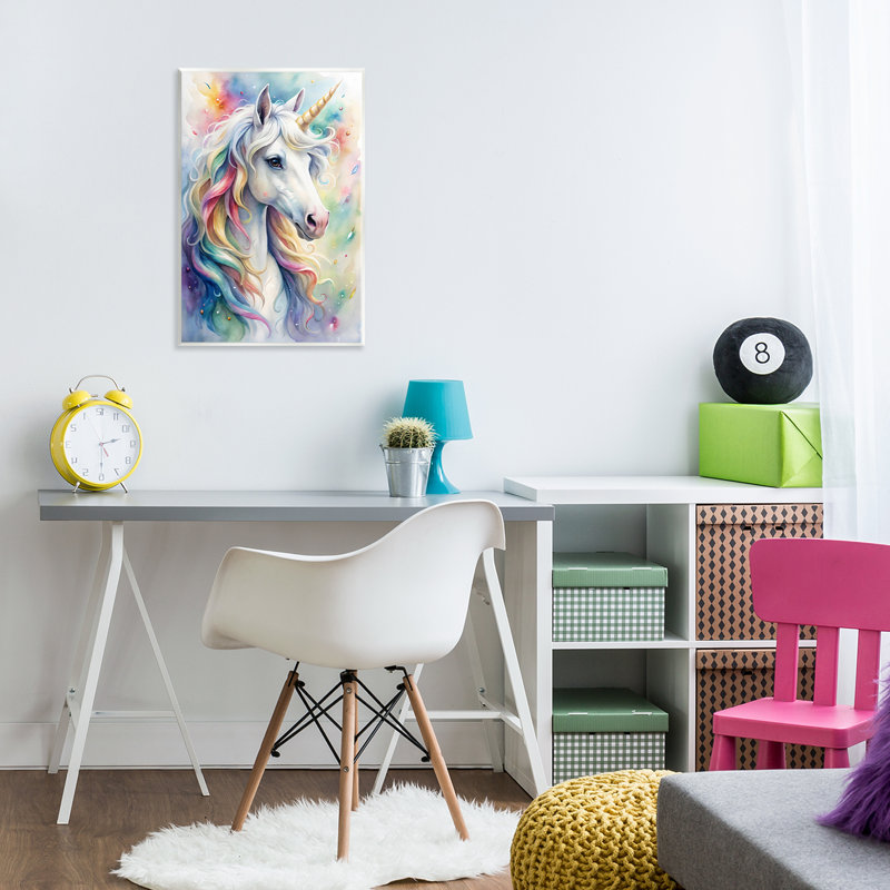 Plaque murale pastel coloré licorne, design by Creative Studio, H 15 po x l 10 po