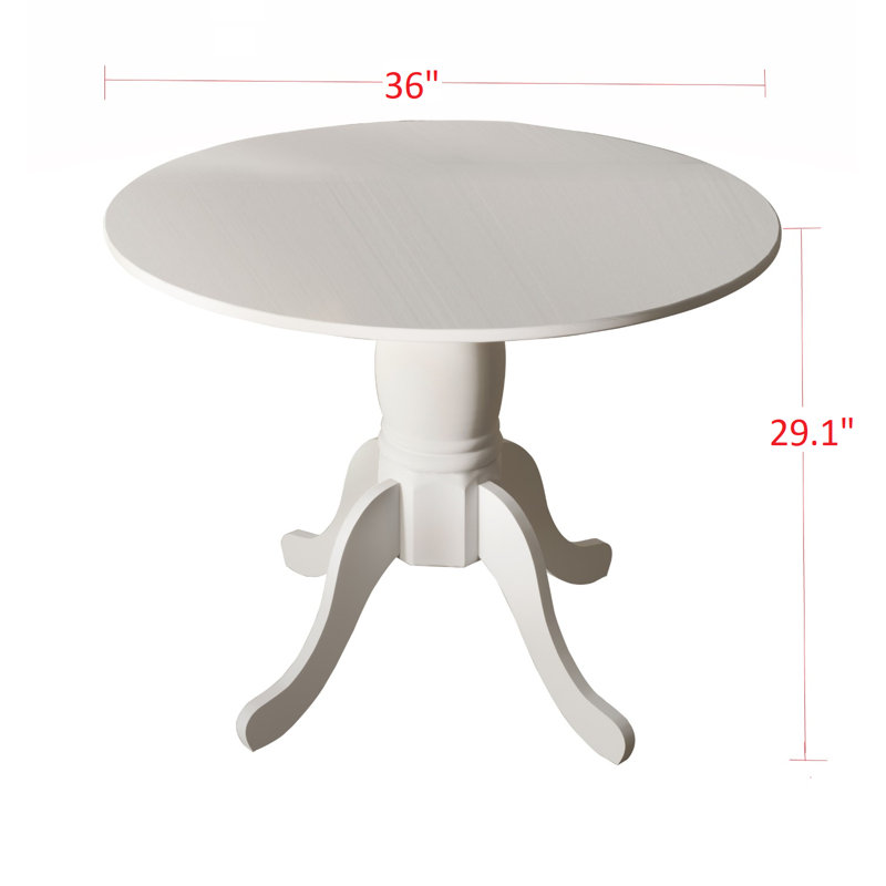 Jazlyn Round Solid Wood Base Dining Table, White