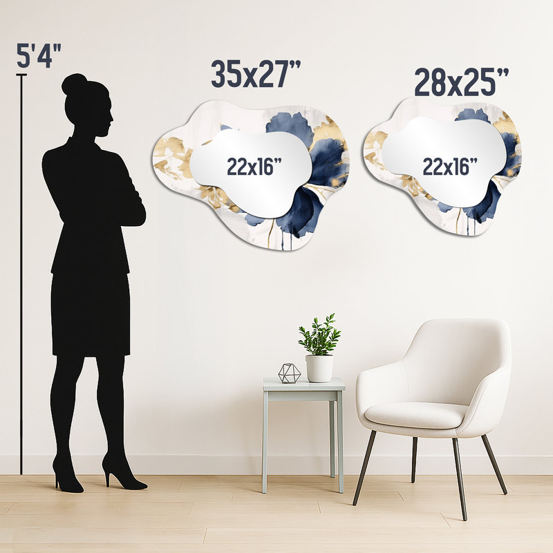 Miroir mural floral Floral, 25" x 28"