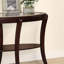 Console 1 pièce Espresso / Cerisier foncé Canapé traditionnel avec tablette de rangement en verre trempé de 5 mm