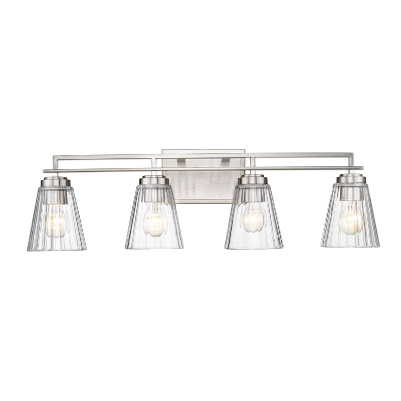 Éclairage pour meuble-lavabo à 4 lumières à intensité variable Avander, Nickel brossé