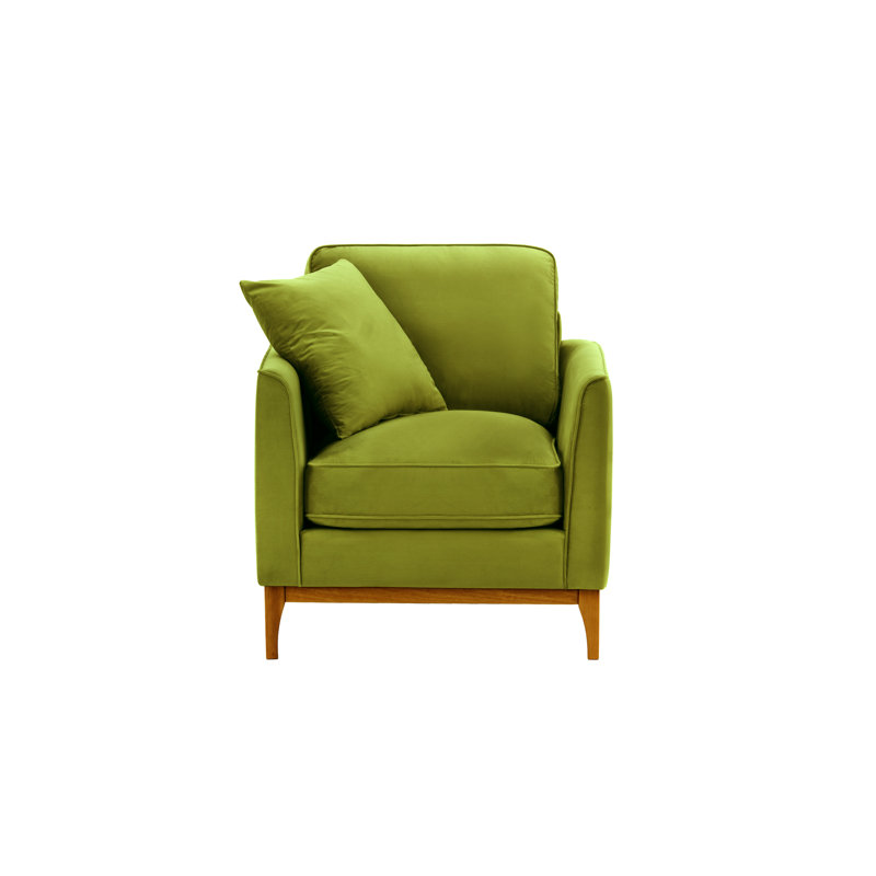 Jaar Upholstered Armchair, Walnut, Olive