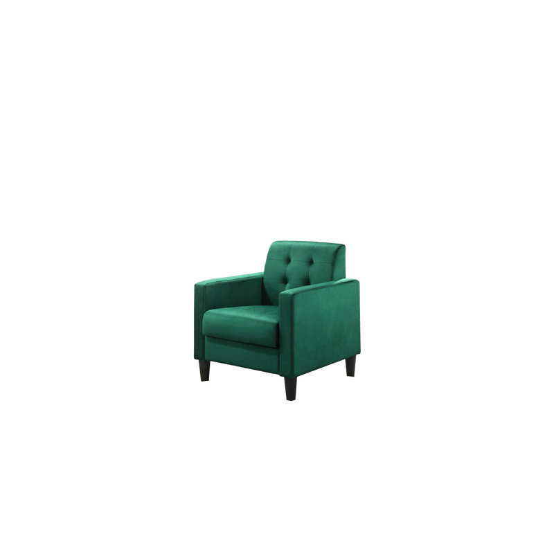Fauteuil d'appoint Everly Quinn, Velours vert