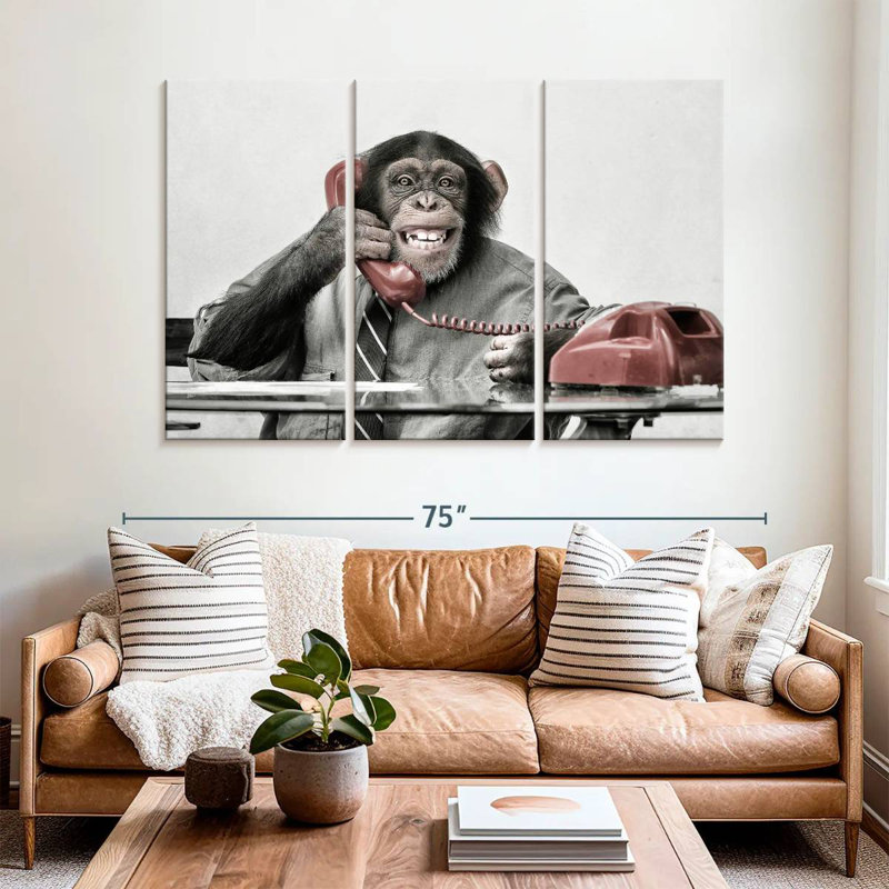 Chimpanzee Business, 36" H x 57" W