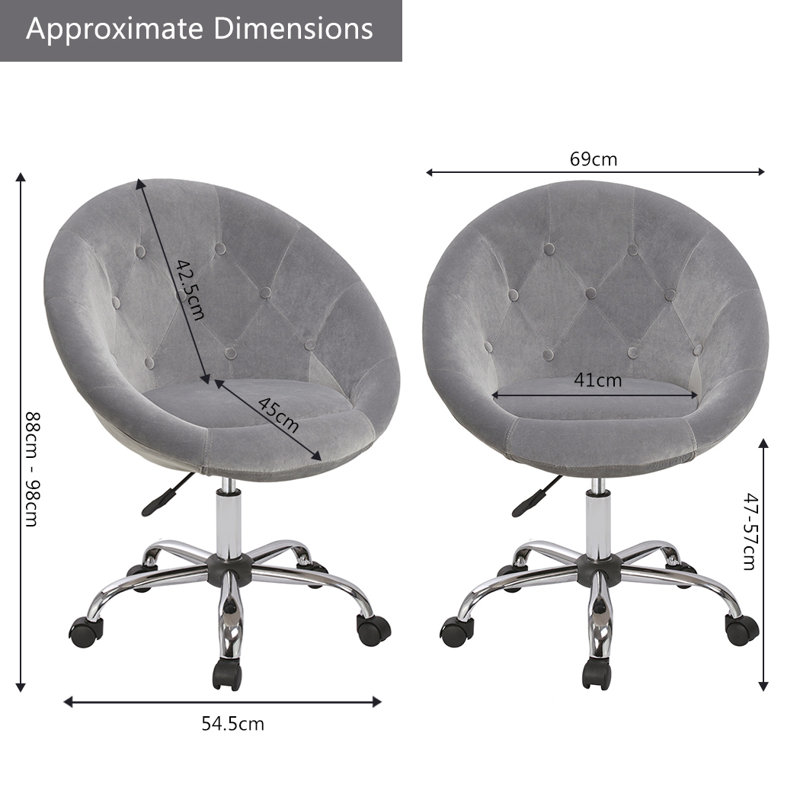 Task Chair, Grey Velvet