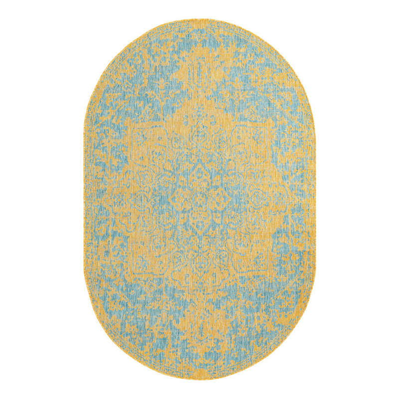 Jill Zarin Dubai Indoor/Outdoor Rug, Oval 5'3" x 8'