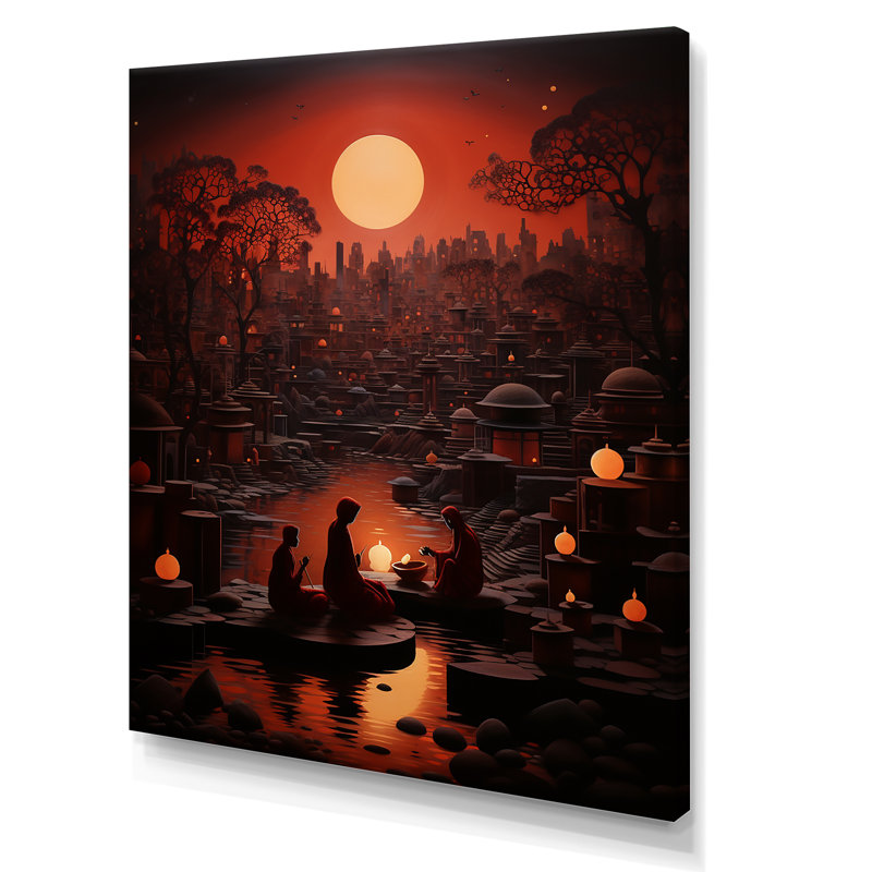«Hinduism Karvas Moonlit Adventure II», reproduction d'art sur toile, Toile tendue, H 32 po x l 24 po x P 1 po