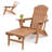 Azur Plastic Folding and Adjustable Adirondack Chair with Ottoman-1914806274