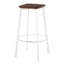 Tabouret de bar carré Clara en métal antique et espresso-1962331643