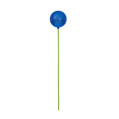 The Holiday Aisle® 3" x 18" Red Glitter Ball Ornament Stick 12/Bag. 3 inch ornament on an 18 inch stick.