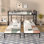 Lit superposé simple en L en forme de L avec structure en acier, lattes de bois bruyantes, table d'appoint sur le bas et barrières de sécurité complètes pour les frères et sœurs en table basse noire, lit superposé allongé, chambres à coucher partagées