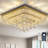 18" Modern Crystal LED Flush Mount Ceiling Light with Smart App & Remote Control, Gold-286143492-286143493
