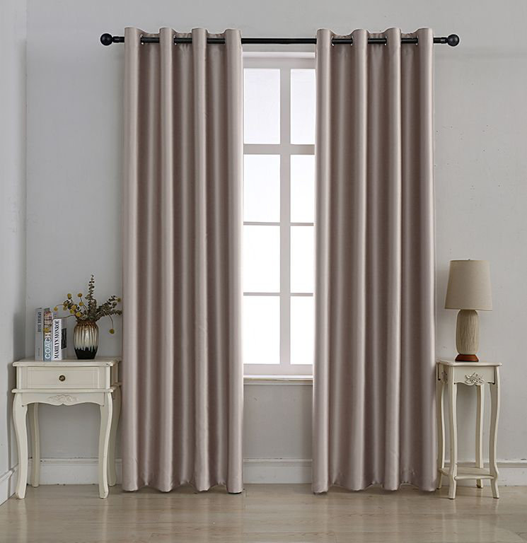 Rideau simple obscurcissant avec œillets Grommet, Beige, L 52 po x L 72 po