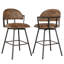 Tabouret de comptoir pivotant rembourré avec structure en métal-1143261009-1143595624