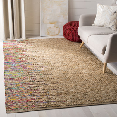 Tapis en jute de coton tissé à la main Plympt