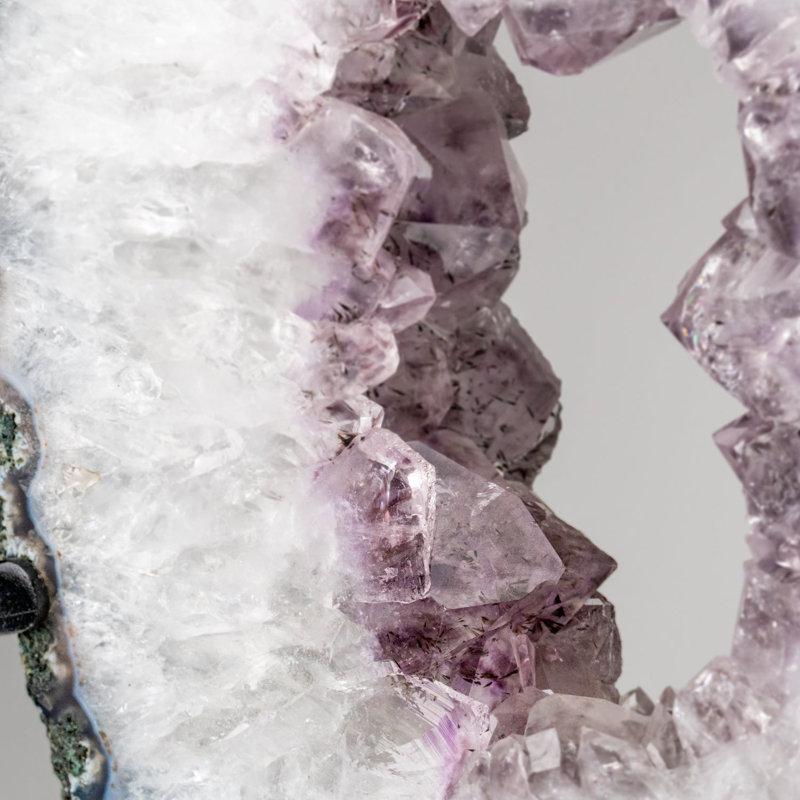 Genuine Amethyst Geode Slice On Stand From Uruguay (13 Lbs)