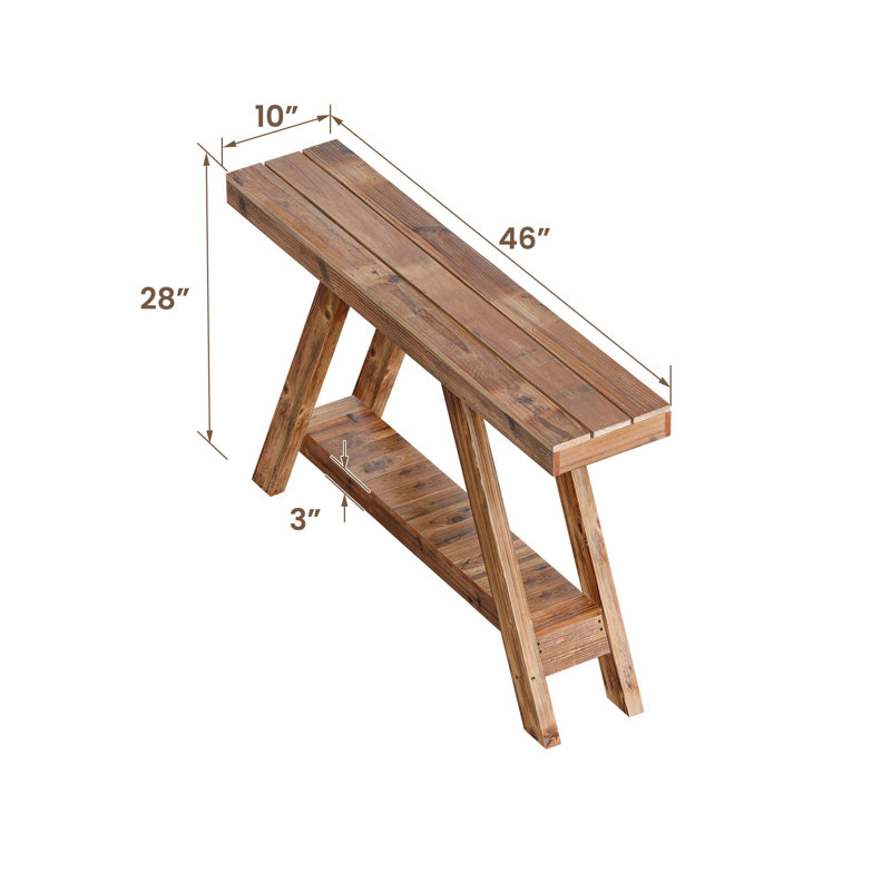 Natural Reclaimed 46inch /60inch Solid Wood Console Table, Brown, 28"H x 46"W x 10"D