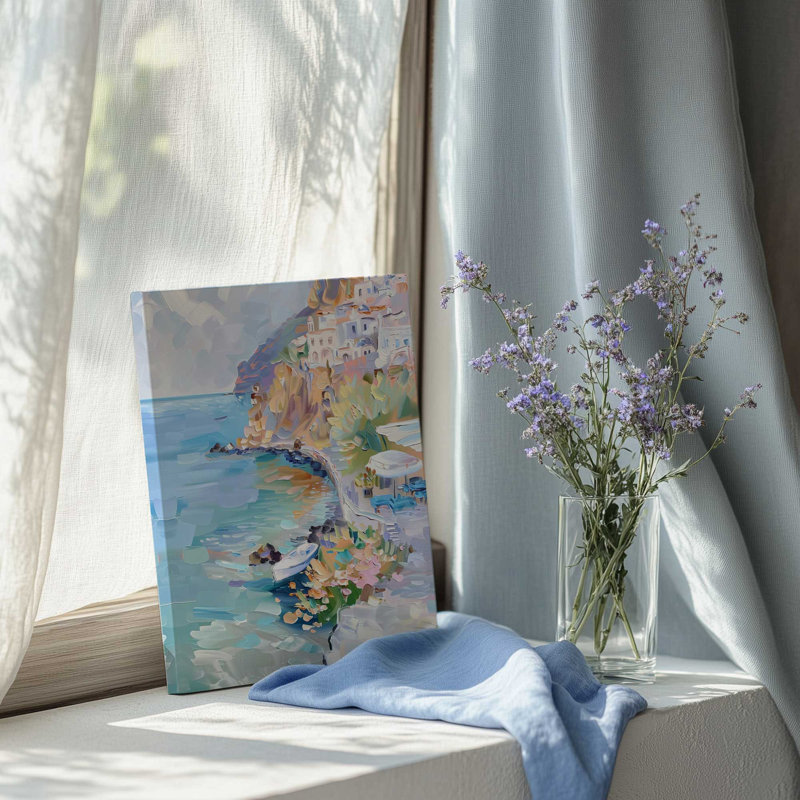 Côte pastel Amalfi II, H 18 po x l 12 po, Toile tendue, Ne s’applique pas