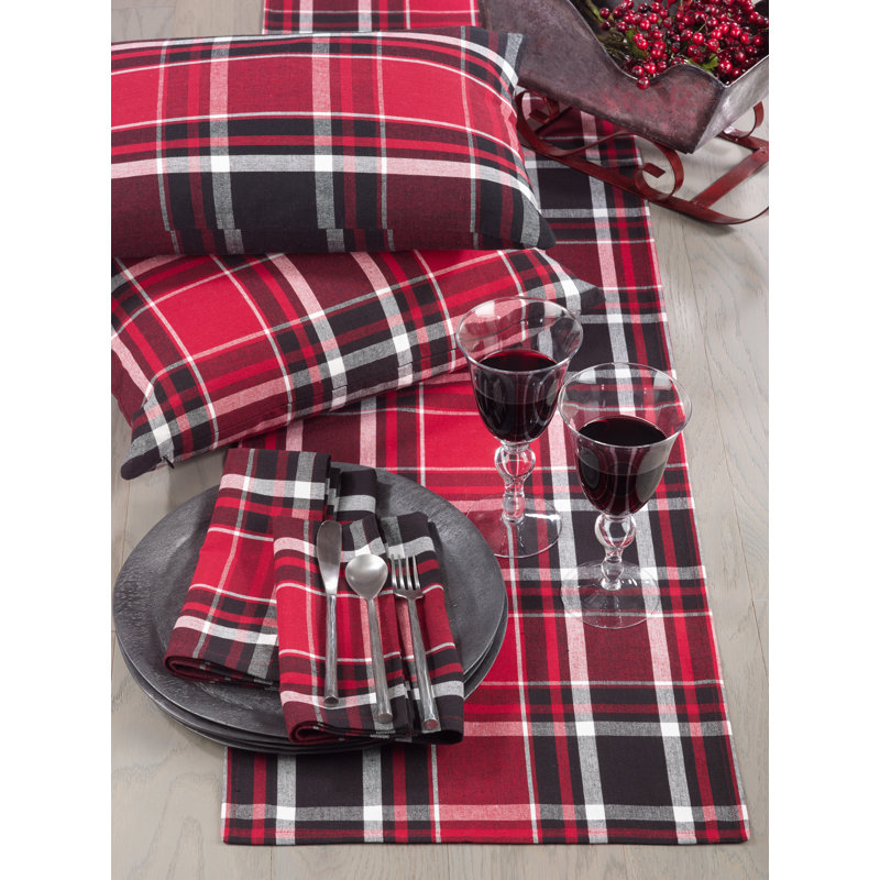 Aafrin Classic Plaid Everyday Cotton Table Runner, 16" x 72"