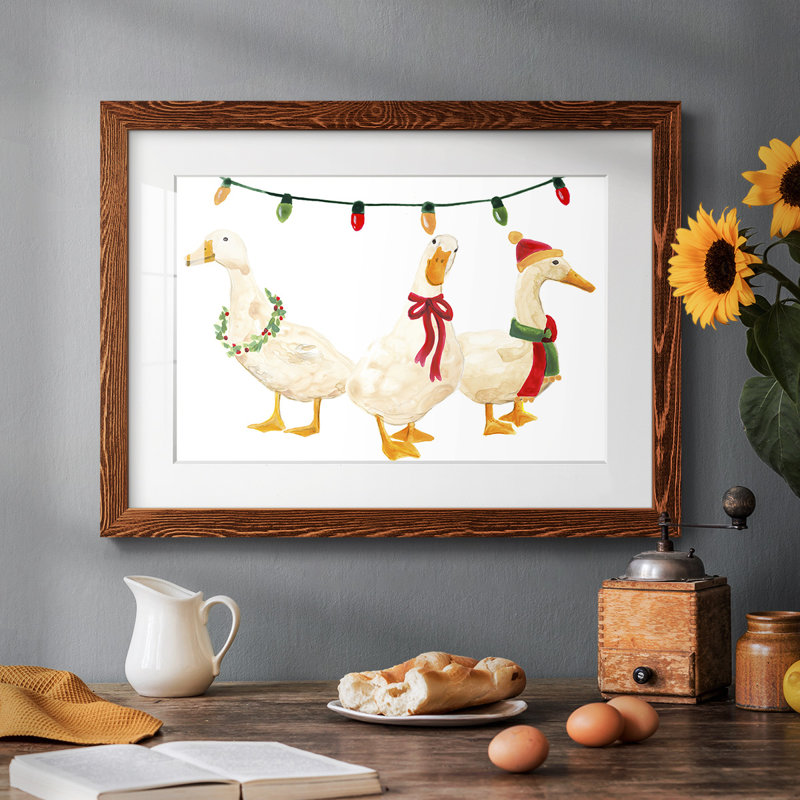 Merry Quackmas I Framed On Paper Print, Érable, H 18 po x l 26 po x P 1,5 po
