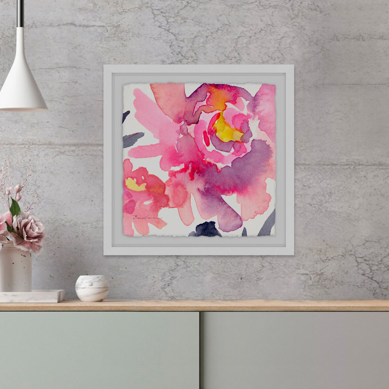 " Pink Peonies III " by Evelia, 18" H x 18" W x 1.5" D