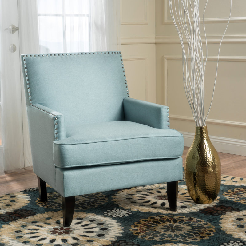 Fauteuil en tissu avec pieds en bois