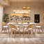 Ensemble de table de salle à manger pour 6 personnes avec table extensible et 6 chaises rembourrées-751950175