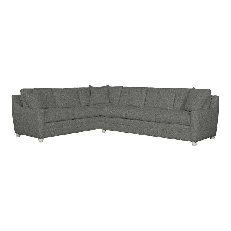 American Bungalow 2-Piece Fairgrove L-Sectional, Ian Pewter, Casa Blanca, Yes