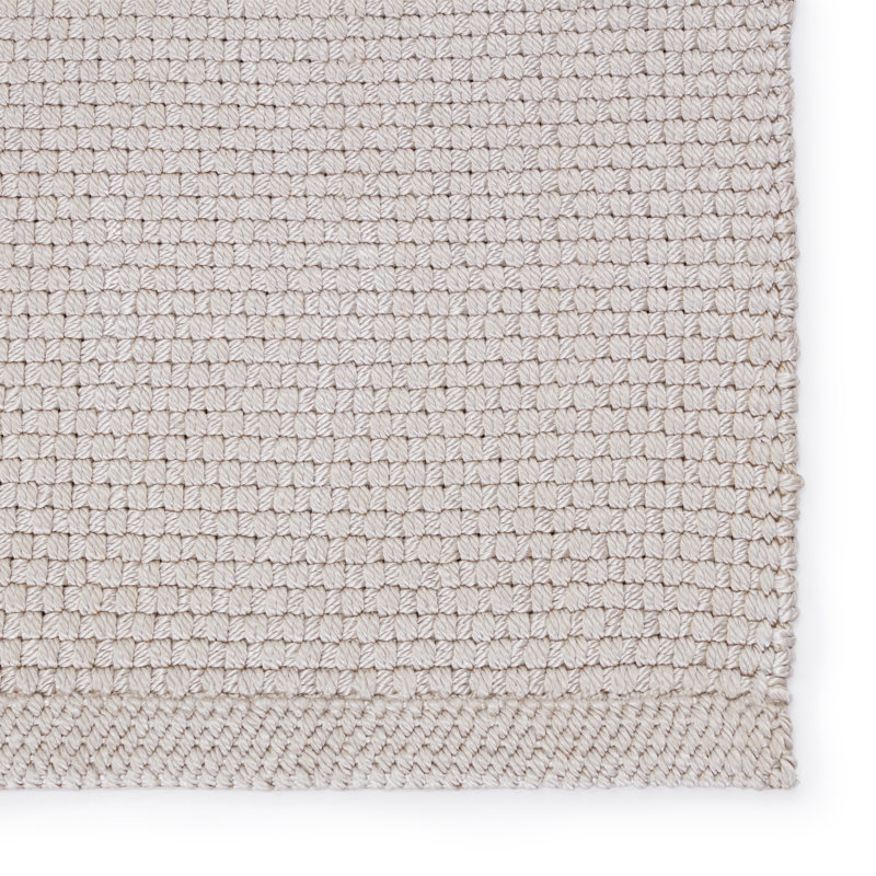 Tapis intérieur / extérieur gris clair fait à la main Indira, Rectangle 8 pi x 10 pi
